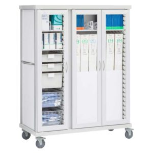 Three Column Boxed Catheter and Supply Cart