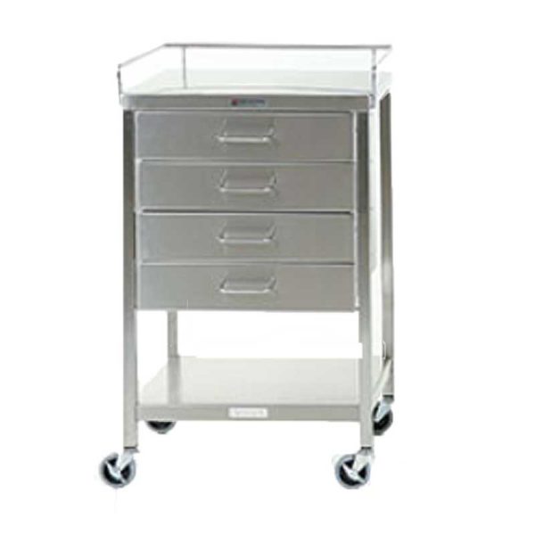 Stainless Steel Instrument Table with Four Drawers